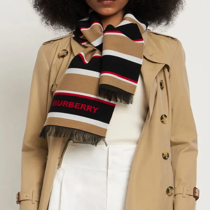 Burberry Kids Striped Wool Scarf-4