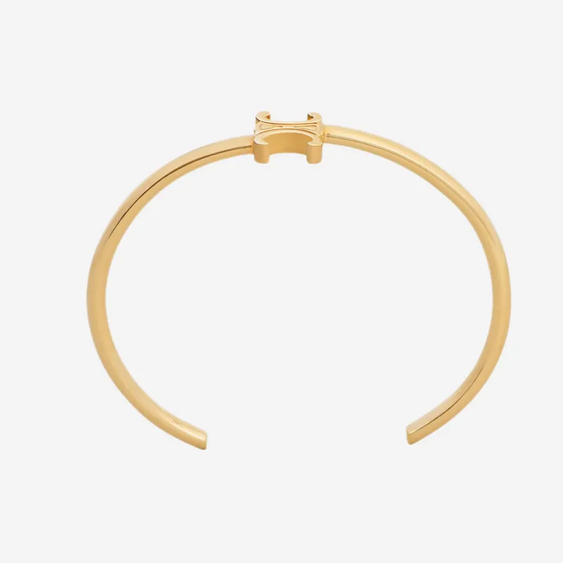 CELINE Triomphe Asymmetric Cuff In Brass With Gold Finish-1