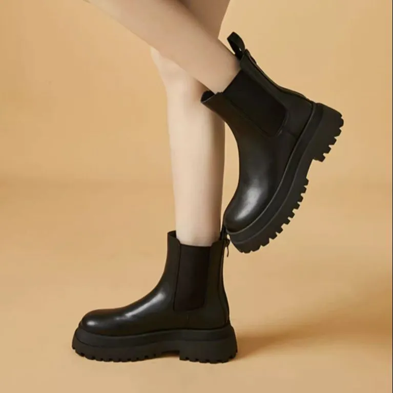 DAPHNE Chelsea Boots 5cm Women's Black-4