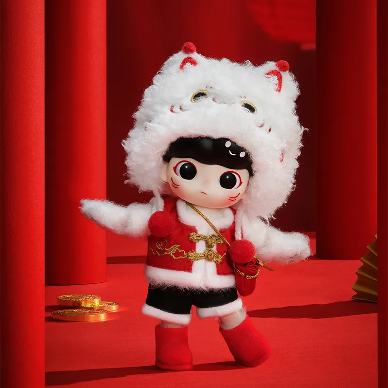 POP MART DIMOO Treasure Lucky Cat 2024 Year Of The Dragon New Year Edition Action Figures 14cm-1