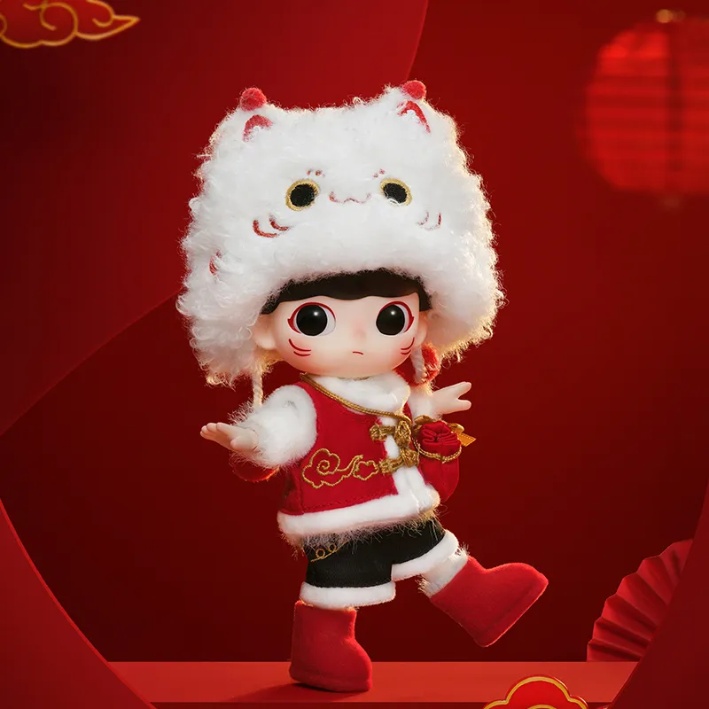 POP MART DIMOO Treasure Lucky Cat 2024 Year Of The Dragon New Year Edition Action Figures 14cm-5