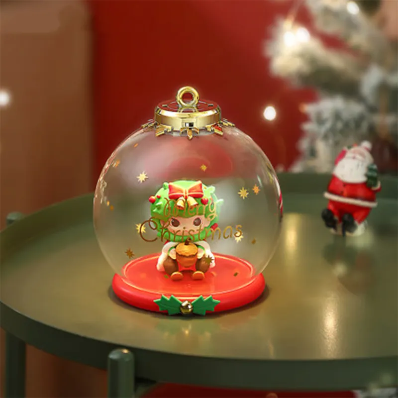 POP MART Bubble Mate IP Christmas Ball Display Case Model Accessories 14.5cm-3