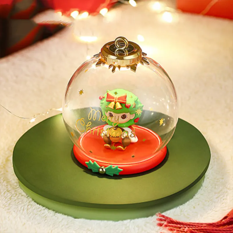 POP MART Bubble Mate IP Christmas Ball Display Case Model Accessories 14.5cm-2