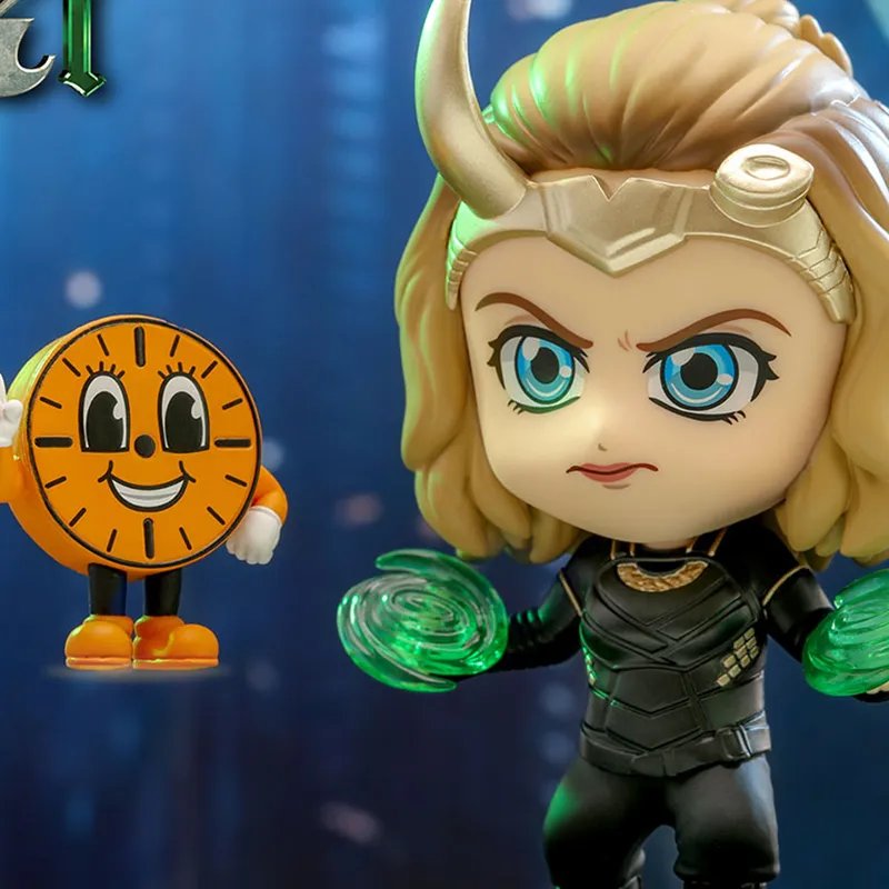 Hot Toys COSBABY Loki S Size Sylvie & Miss Minutes 2 Piece Set Chibi Figures 11cm-3