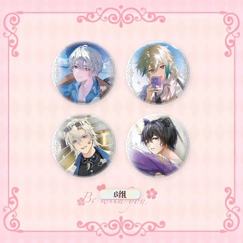 BEMOE VirtuaReal Heartfelt Honey Words Collection White Affection Tinplate Badge Set IP Merch-3