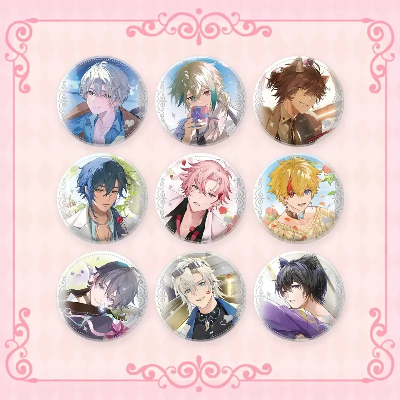 BEMOE VirtuaReal Heartfelt Honey Words Collection White Affection Tinplate Badge Set IP Merch-1
