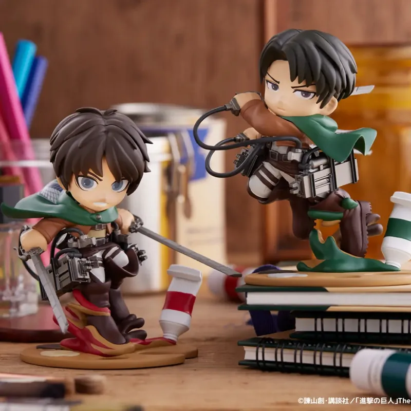 BUSHIROAD PalVerse Palé Attack On Titan, Eren Yeager & Levi Ackerman Chibi Figures 11cm-1