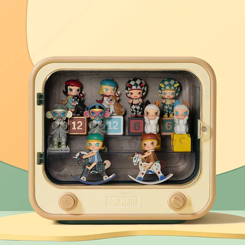 POP MART MOLLY Anniversary Sculpture Classic Return Collection, LED TV Display Case Model Accessories-5