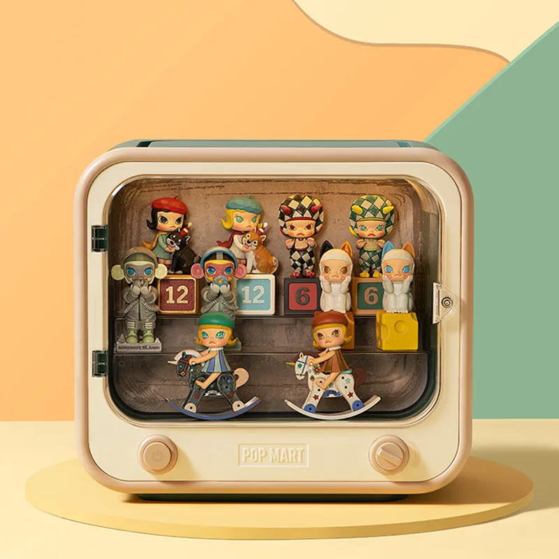 POP MART MOLLY Anniversary Sculpture Classic Return Collection, LED TV Display Case Model Accessories-1