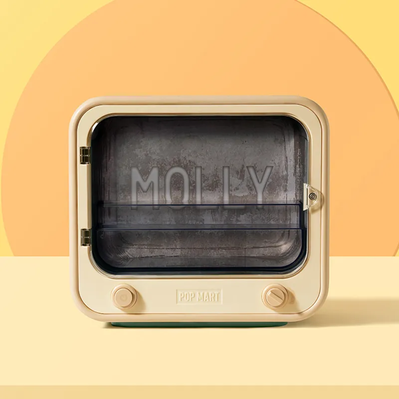 POP MART MOLLY Anniversary Sculpture Classic Return Collection, LED TV Display Case Model Accessories-2