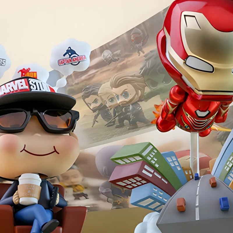 Hot Toys Iron Man Cosb506 Marvel Ten Anniversary Movbi And Mark50 Set Chibi Figures 13cm-2