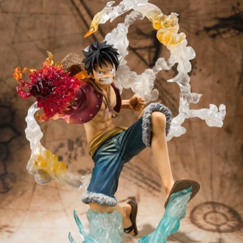 BANDAI Monkey D. Luffy Bandai Figurarts Zero One Piece Monkey D. Luffy Battle Ver. Scale Figures 14cm-3