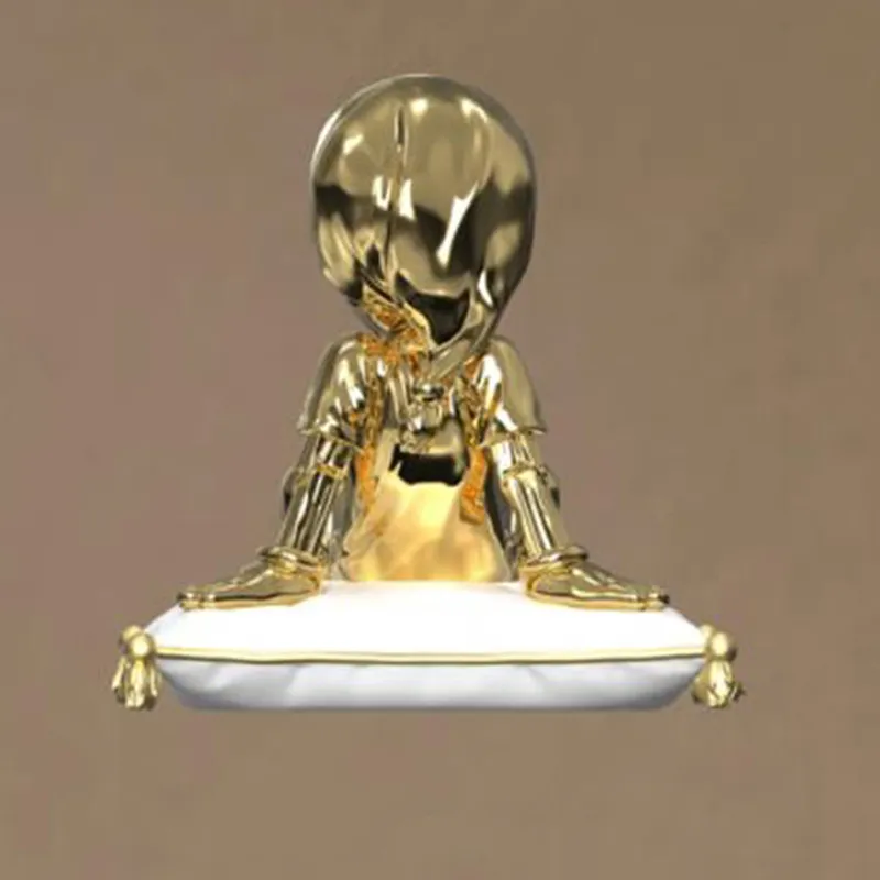 Mighty Jax Pinocchio Sitting Posture Gold Chrome Edition Trendy Figures 21.5cm-3