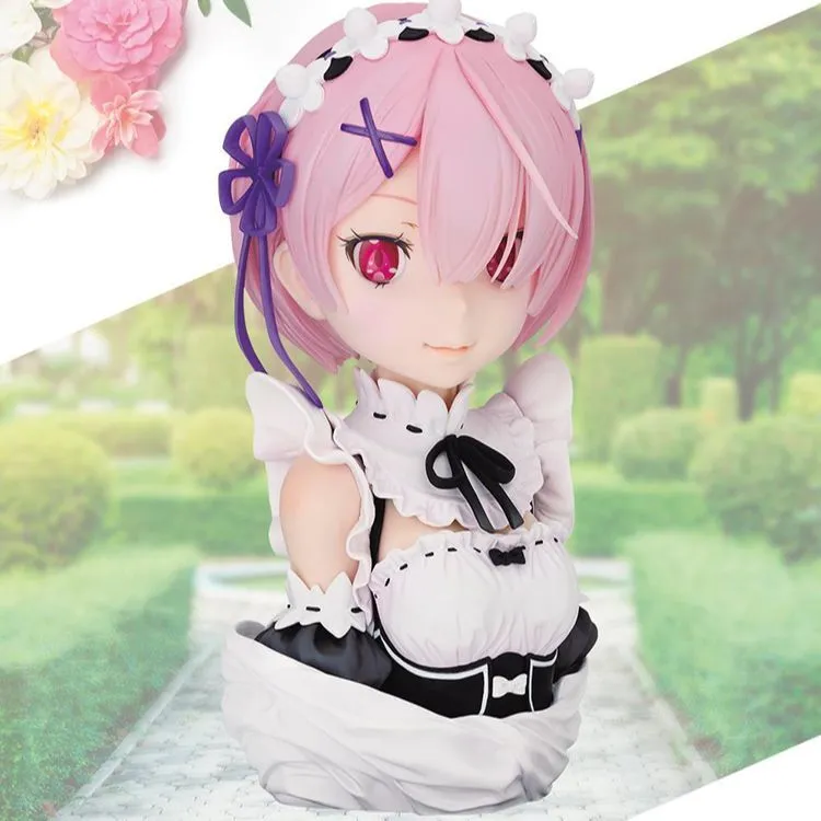 BANDAI Ram Bandai Re Zero Starting Life In Another World Half Bust Statue Includes Base 21cm Scale Figures-1