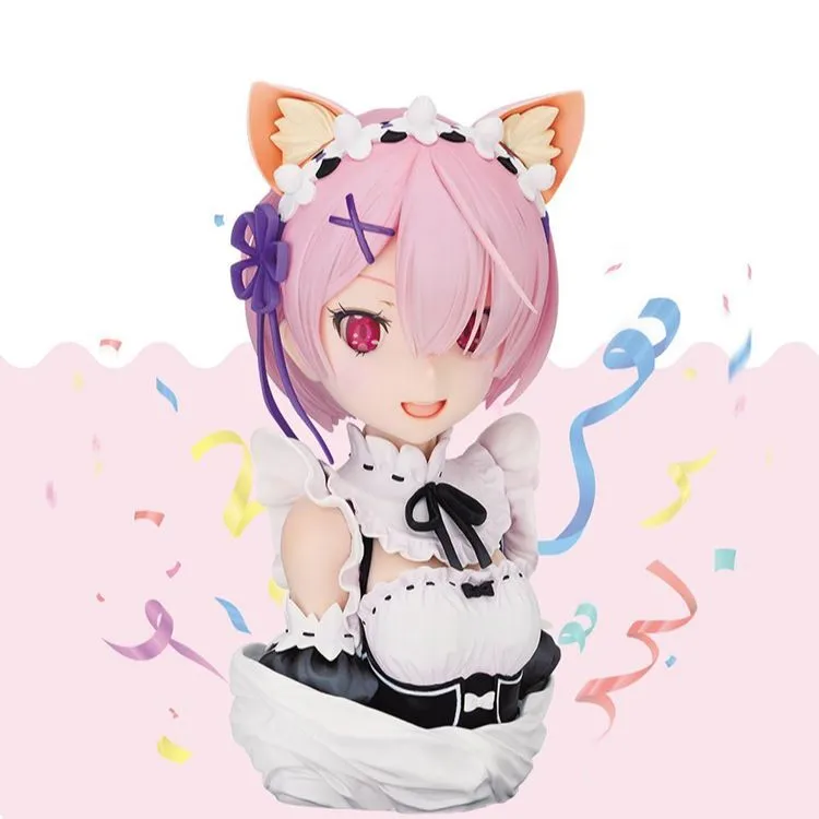 BANDAI Ram Bandai Re Zero Starting Life In Another World Half Bust Statue Includes Base 21cm Scale Figures-3