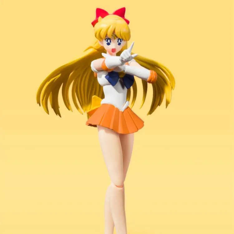 BANDAI Japan Sailor Moon S.H. Figuarts Sailor Venus Animation Color Edition Action Figure-3