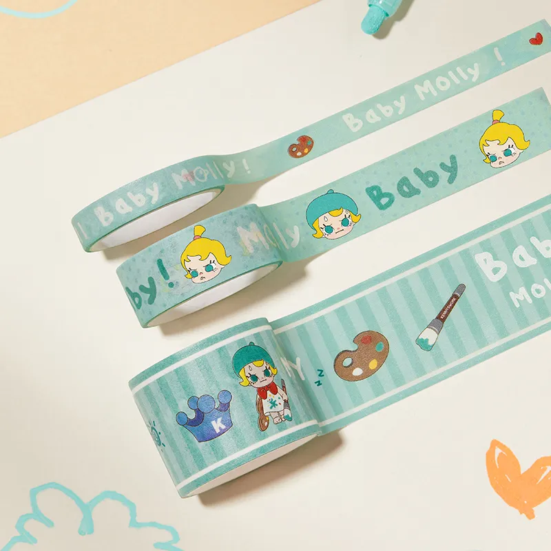 POP MART When I Was Three Years Old Collection BABY Molly Rubber Band Combination Stationery Merch Trend Based Products-2
