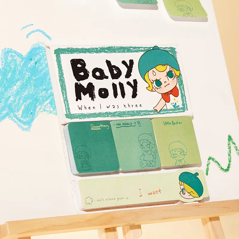 POP MART When I Was Three Years Old Collection BABY Molly Sticky Notes Combination Trend Based Products-2