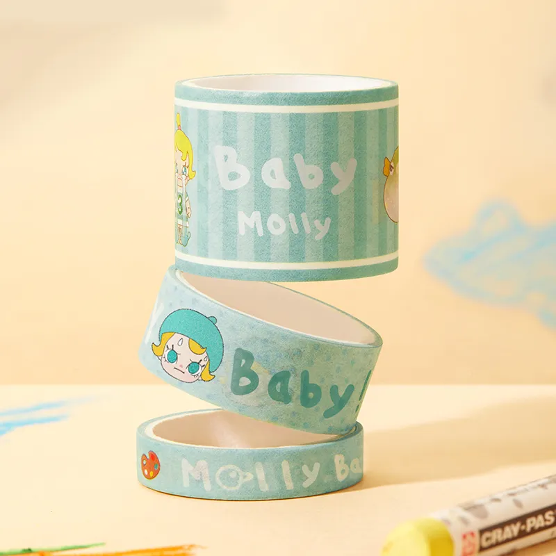 POP MART When I Was Three Years Old Collection BABY Molly Rubber Band Combination Stationery Merch Trend Based Products-1