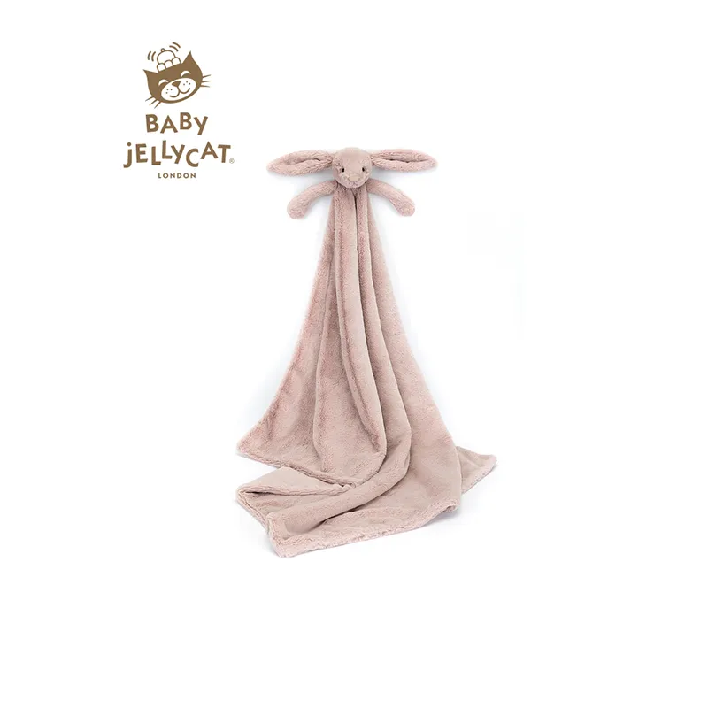 JELLYCAT Personalised Bashful Luxe Bunny Rosa Blankie-2
