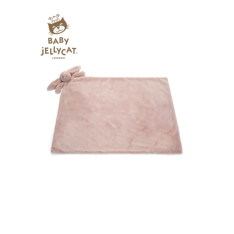 JELLYCAT Personalised Bashful Luxe Bunny Rosa Blankie-3