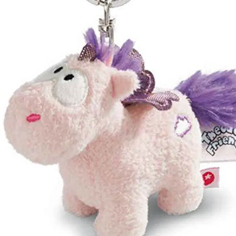 NICI Heodor & Friends Cloud Dreamer+Heart Unicorn Couple's Purple/Pink Dolls Plush Pendant 10cm Height-4