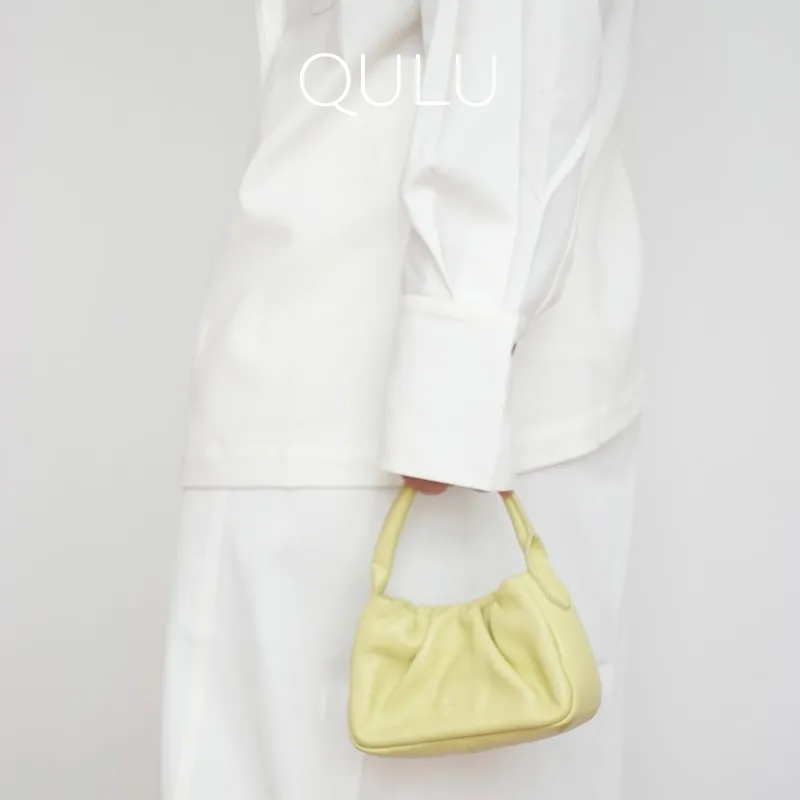 QULU Sheepskin Shoulder Bag Crossbody Bag Handbag Mini Women's White-38