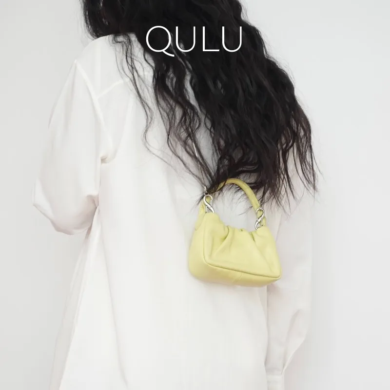 QULU Sheepskin Shoulder Bag Crossbody Bag Handbag Mini Women's White-39