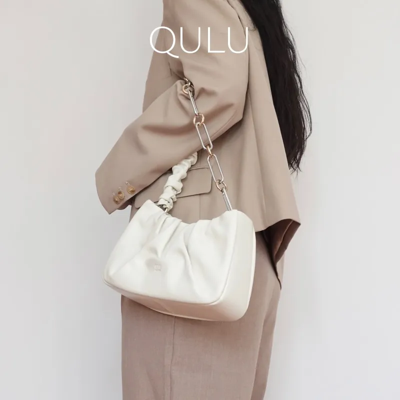 QULU Sheepskin Tofu Bag, Cloud Underarm Handbag, Shoulder Bag Women's Multiple Colors-5