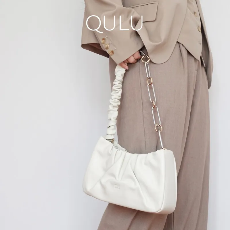 QULU Sheepskin Tofu Bag, Cloud Underarm Handbag, Shoulder Bag Women's Multiple Colors-4