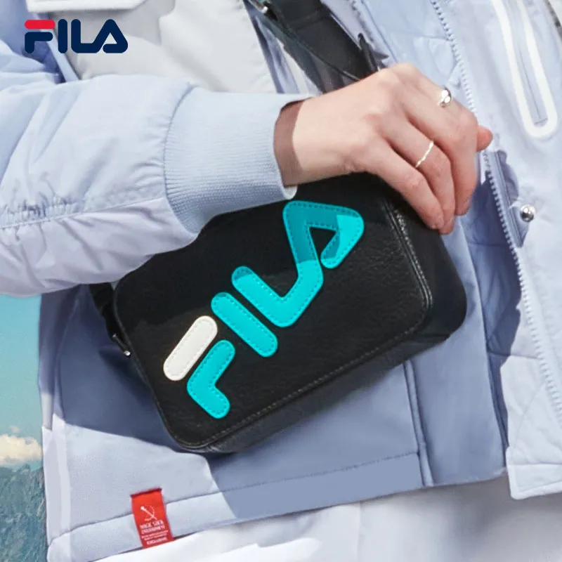 FILA Fabric Shoulder Bag With Cell Phone Pouch Small Size Women's Jet Black-4