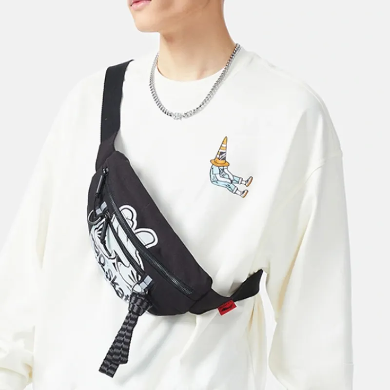 LiNing OG SLICK Collaboration Skateboard Fabric Shoulder Bag Crossbody Bag Sling Bag Fanny Pack Regular Unisex Black-3