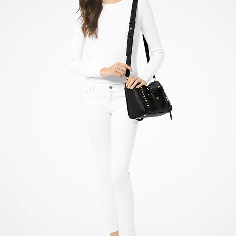 MICHAEL KORS Leather Handbag Shoulder Bag Crossbody Bag Small Size Women's Black-4