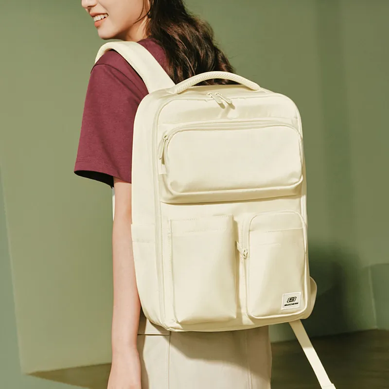Skechers Fabric Backpack Medium Size Unisex Light Sand Yellow-3