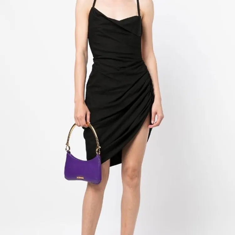 Jacquemus Cow Leather One Shoulder Handbags Women's Pink Purple-4