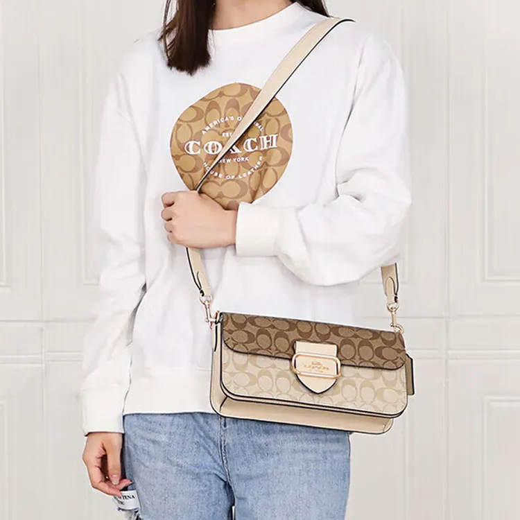 COACH MORGAN SHOULDER BAG IN BLOCKED SIGNATURE CANVAS-6