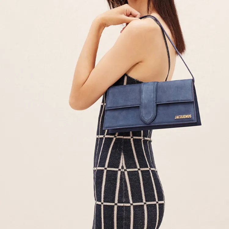 Jacquemus Le Bambino Cow Leather Messenger Bag Crossbody Bag Shoulder Bag Women's Marine Blue-3