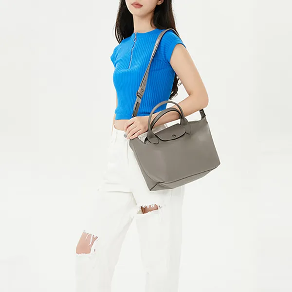 LONGCHAMP Le Pliage Xtra Cow Leather Shoulder Bag, Crossbody Bag, Handbag Trumpets Women's Streptopelia Gray-7
