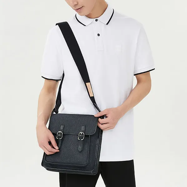 LONGCHAMP Cotton Crossbody Bag Shoulder Bag Unisex Black-7