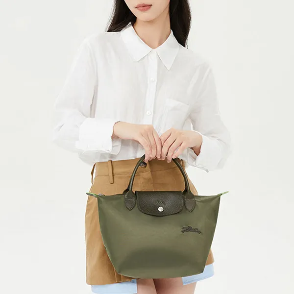 LONGCHAMP Le Pliage Green Eco Friendly Canvas Bag, Dumpling Bag, Handbag Trumpets Women's Forest Green-7