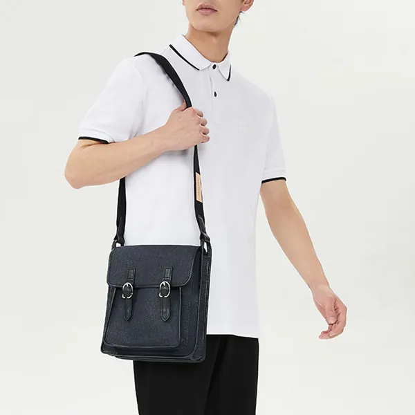 LONGCHAMP Cotton Crossbody Bag Shoulder Bag Unisex Black-6