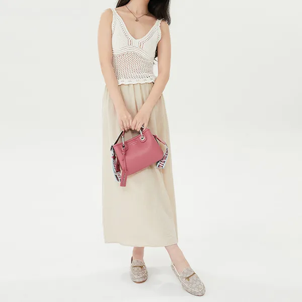 EMPORIO ARMANI Polyurethane Tote Bag Shopping Bag Shoulder Bag Crossbody Bag Handbag Mini Women's Pink-5