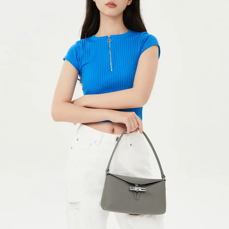 LONGCHAMP Small Roseau Leather Tote Bag-7