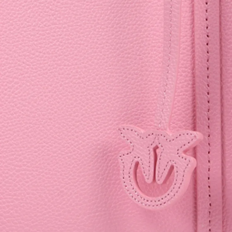 PINKO Cow Leather Tote Bag, Shopping Bag, Shoulder Bag, Handbag Women's Rose Pink-3