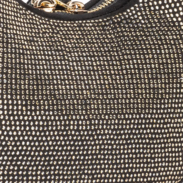 PINKO Polyurethane Crescent Moon Bag Handbag Small Size Women's Black Gold-2
