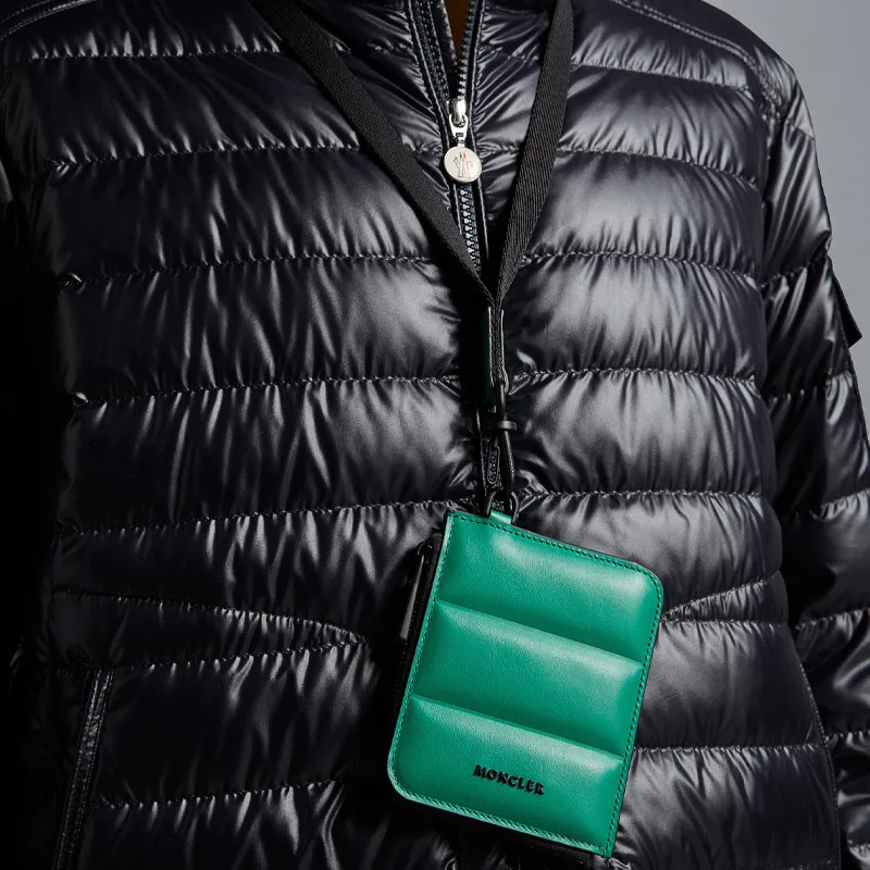 Moncler Cow Leather Wallet Regular Men's Green-4