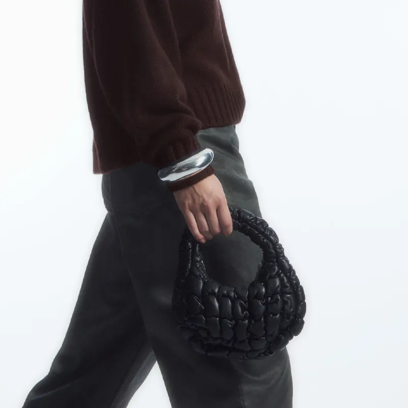 COS Sheepskin Cloud Bag Handbag Small Size Women's Black-3