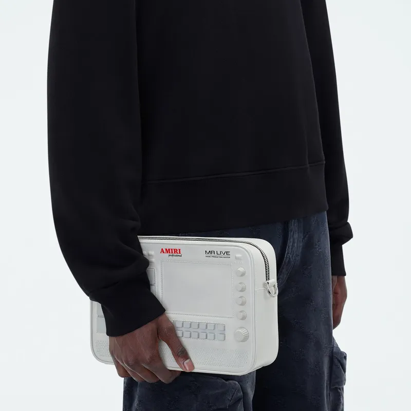 AMIRI Leather Drum Machine Bag Small Square Bag Shoulder Bag Crossbody Bag Regular Men's White-7