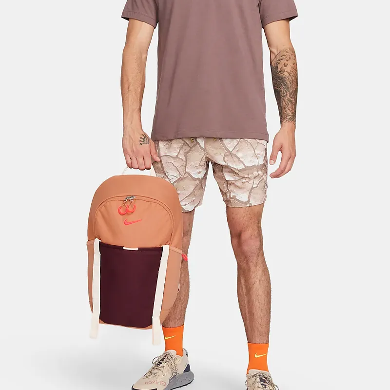 Nike Fabric Backpack Regular Unisex Amber Brown & Night Brown Red & Bright Dark Red-4