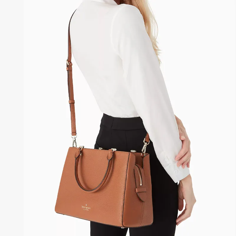Kate Spade Leila Leather Shoulder Bag Crossbody Bag Handbag Medium Size Women's Ginger Cake-3